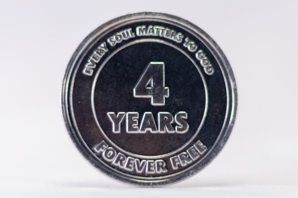 Forever Free 4 Year Sobriety Chip
