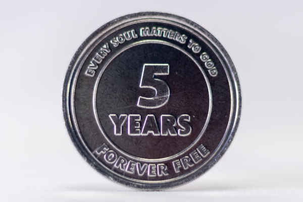 Forever Free 5 Year Sobriety Chip