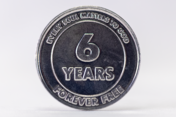 Forever Free 6 Year Sobriety Chip