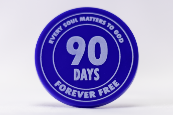 90 Day Plastic Sobriety Milestone Chip from Forever Free